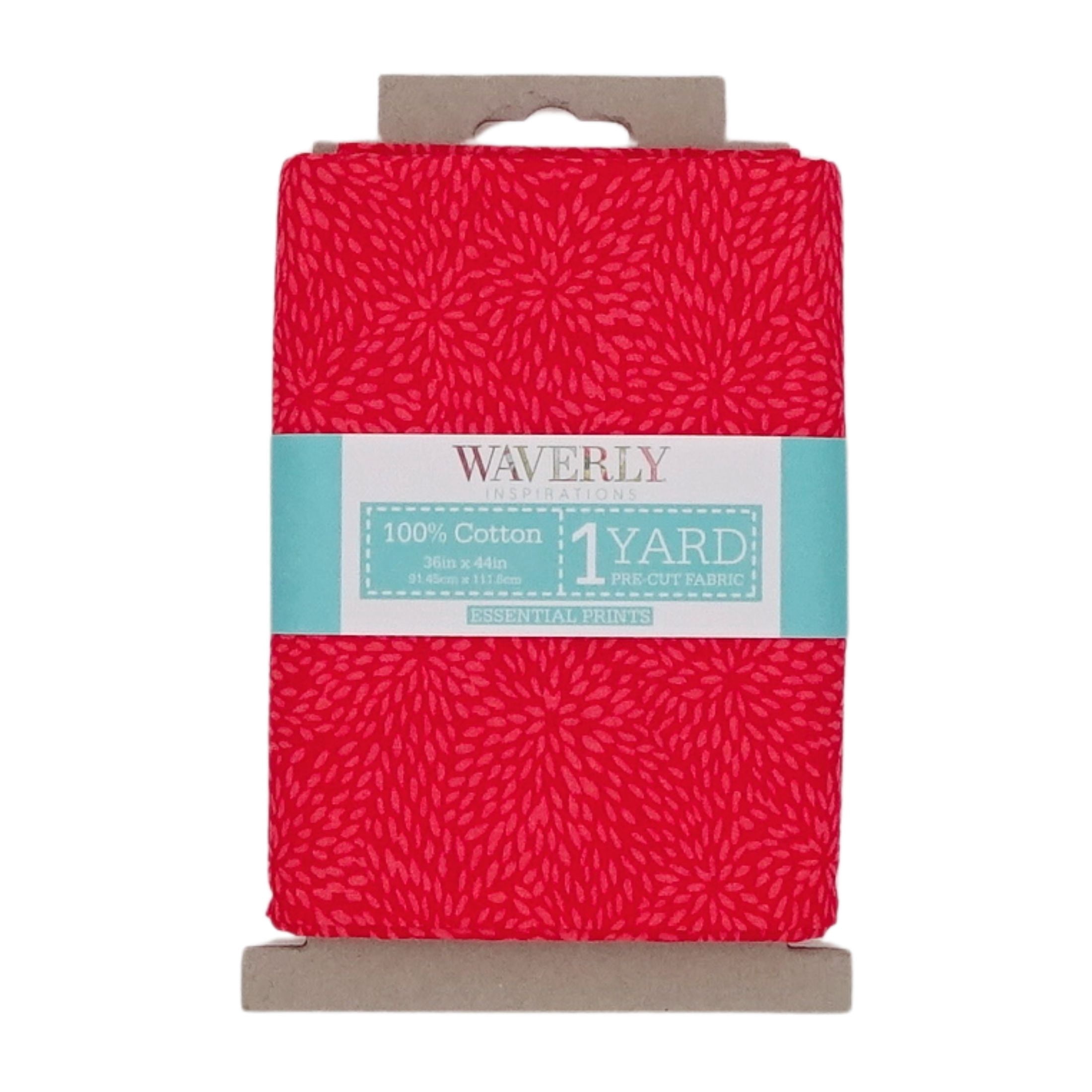Waverly Inspirations 1 Yard Cut 100% Cotton Burst Red Print Fabric, Poppy Red, 44" Wide for Quilting & Sewing