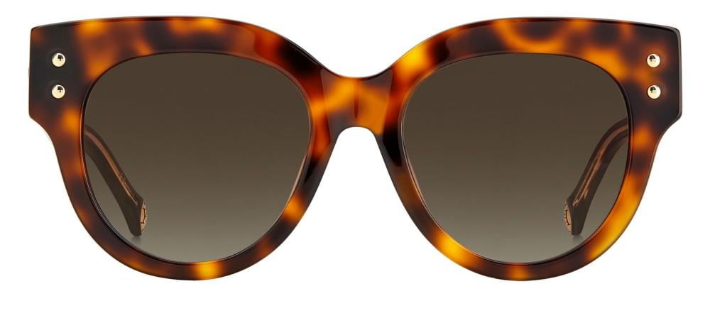 Carolina Herrera CH 0008/S 05L-HA 52 Women's Cat-Eye Sunglasses - Brown Frame, Grey Gradient Lenses