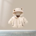 thumbnail image 2 of Odeerbi Toddler Boys Girls Winter Padded Coat Winter Warm Sports Tops Jacket Outerwear Letter Bear Ears Coats Hooded Coat White 1-2 Years, 2 of 6