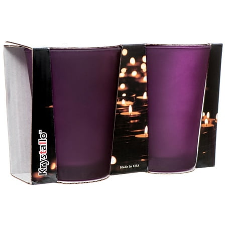 New 378749  Glass Candle Holder 2 Pc Purple (24-Pack) Glassware Cheap Wholesale Discount Bulk Kitchenware Glassware