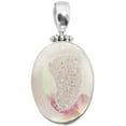 thumbnail image 3 of 925 Silver White Opal Iridescent Titanium Druzy Drusy Sterling Pendant, 1 1/2", 3 of 3