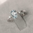 thumbnail image 4 of HeartsAndYou 1.6ct Natural Aquamarine Diamond Ring Milgrain Trilogy 100% 14k SOLID White Gold, 4 of 8