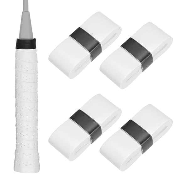Uxcell 4-Pack Tennis Racket Grip Tape Anti-Slip Sweat Absorbent Pickleball Overgrip Grip Tapes for Pickleball/Racquetball/Badminton White