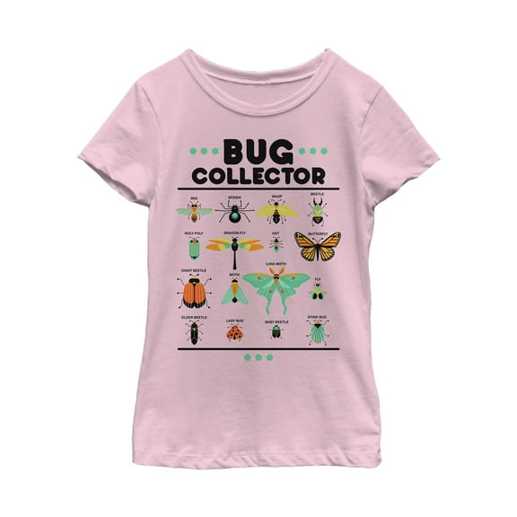 Girl's Lost Gods Bug Collector  Graphic Tee Light Pink X Small