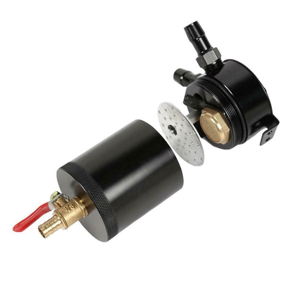 WM25 Universal Oil Catch Can Compact Baffled 2-Port Aluminum Reservoir Oil Catch Tank with Dr