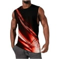 thumbnail image 1 of Styesk Débardeurs Hommes Mode Décontractée Sans Manches Imprimé Chandail Col Rond Sport, 1 of 4