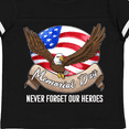 thumbnail image 4 of Inktastic Memorial Day- Never Forget Our Heroes- Bald Eagle Boys or Girls Toddler T-Shirt, 4 of 5