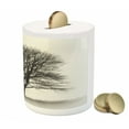 thumbnail image 3 of Grey Piggy Bank, Photo of a Big Tree on a Field Branches Fall Season Monochromic Landscape Art, Ceramic Coin Bank Money Box for Cash Saving, 3.6" X 3.2", Beige Black, by Ambesonne, 3 of 4