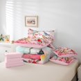 thumbnail image 6 of Homewish Peach Blossom 7-Piece Bedding Comforter Set,Cute Cardinal Bird King Bedding Sets,Pink Flower Floral Bed Sheets For Teens,Super Cozy Room Decor Reversible, 6 of 8