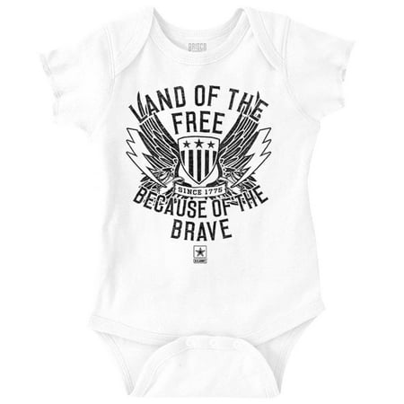 

US Army Land of the Free Romper Boys or Girls Infant Baby Brisco Brands 6M