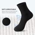 thumbnail image 4 of FITDON 5 Pairs Calf-Length Socks Crew Socks, Non Slip Cotton Athletic Socks for Men Women, Black, 4 of 6