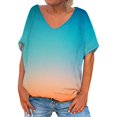 thumbnail image 1 of Posijego T-Shirts à Col en V pour Femmes, Chemise à Manches Courtes Imprimée, Pyjama Décontracté d'Été pour Femmes, 1 of 2