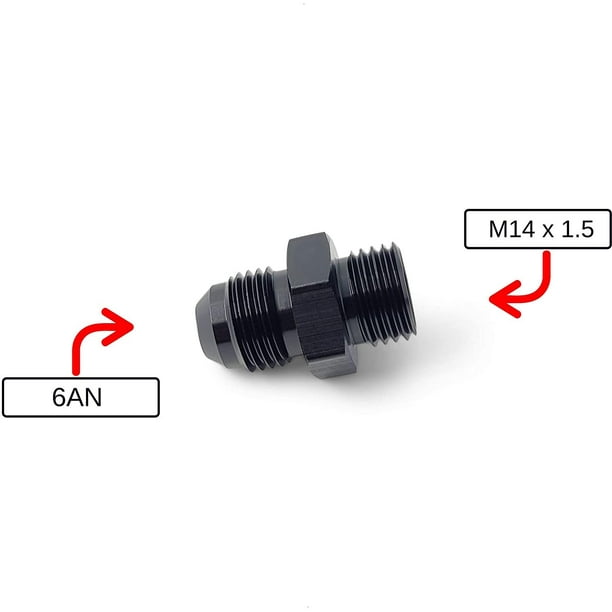 M14 x 1.5 to 6AN Fitting - Straight Metric to Flare Male Adapter 