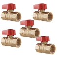 thumbnail image 2 of [5-Pack] PROCURU 1/2-Inch FIP Straight Gas Ball Valve, Rust Resistant Brass, Quarter-Turn On/Off, CSA Certified, 2 of 4