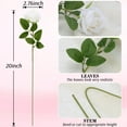 thumbnail image 2 of 12Pcs Ivory White Velvet Artificial Roses, Pure Silk Bridal Flowers for Wedding Bouquet, Church Decor & Christmas Centerpieces, 2 of 6