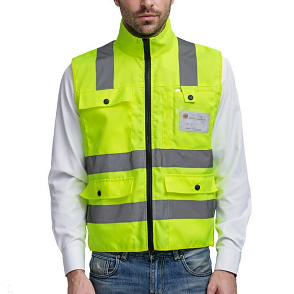 ULTNICE Safety Clothing Reflective Vest Hiking Polyester Yellow 1Set M