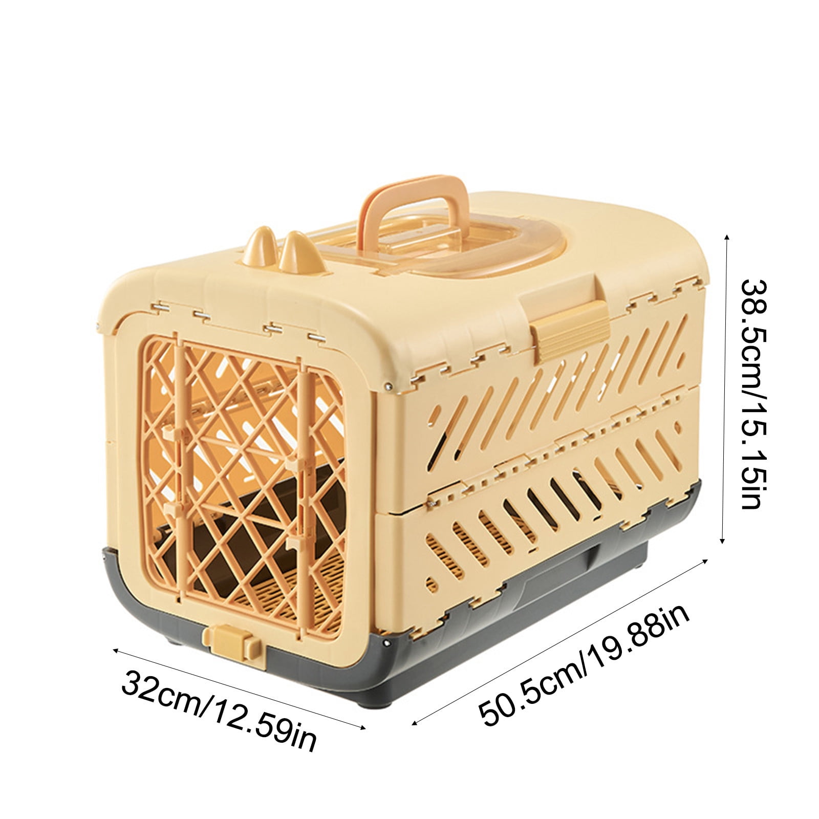 Collapsible Dog Crate for Medium/Small Dogs - Foldable Dog Cage No-Tool Assembly, Travel Dog Crate - Easy to Carry, Space-Saving, Indoor Outdoor Use, 19.88"(L) X12.6"(W) X15.15"(H) (1PC, Yellow)