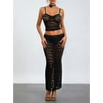 thumbnail image 4 of Musuos Women 2 Piece Lace Outfits Sheer Backless Cropped Camisole and Elastic Skirt Set for Streetwear Aesthetic Clothes, 4 of 9