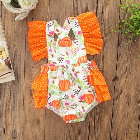 

Toddler Girl Romper Deals Kid Toddler Summer Clothes Toddler Baby Girls Halloween Print Lace Romper Romper Baby Toddler Jumpsuit Summer Savings Clearance