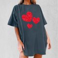 thumbnail image 2 of Diufon Hauts de la Saint-Valentin pour Femmes, Manches Courtes, Col Rond, Pull Tendance, Blouse Longue Imprimée à Sequins, 2 of 5