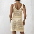thumbnail image 4 of Oplxuo Summer Crochet Hollow Out Knit Beach Bathing Suit Swim Cover Ups Cruise Outfits Vacation Dresses for Women 2025, 4 of 5