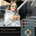 thumbnail image 3 of Compatible with Samsung Galaxy S23 Ultra Case for Women Cute Samsung S23 Ultra Phone Case Shockproof with Luxury Plating Gold Edge and Magnetic Car Mount Kickstand Protective Cases (Grey), 3 of 14