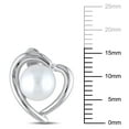thumbnail image 2 of Everly Women's Cultured Freshwater Pearl & Diamond Accent Heart Stud Earrings in Sterling Silver, 2 of 7