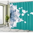 thumbnail image 4 of Ambesonne Flower Shower Curtain, Abstract Futuristic Petals, 69"Wx70"L, Jade Green, 4 of 4