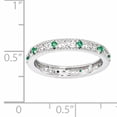 thumbnail image 6 of Created Emerald Sterling Silver Ring, 6 of 7