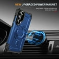 thumbnail image 5 of for Samsung Galaxy S23 Plus Armor Case with Camera Cover Stand, Shockproof Protection, Support Magnetic Wireless Charger Rugged Cover for Galaxy S23 Plus, Support Car Magnetic Holder - Blue, 5 of 7
