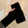 thumbnail image 1 of Guantes de punto para estudiantes con medio dedo y vuelta para otoño e invierno, guantes cálidos a prueba de frío para escribir en la oficina, guantes con fugas para pantalla táctil que combinan con, 1 of 5