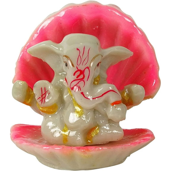IBA Indianbeautifulart Hindu God Idol Lord Ganesha Resin Statue Sculpted In Great Detail 6 Cm Small Idol For Car Dashboard