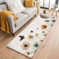 thumbnail image 2 of Blue Brown Floral Washable Area Rug 2x6 111 Butterfly Plant Pastoral Style Low-Profile Area Rugs with Non Slip Backing Indoor Floor Carpet for Entrance Living Room Bedroom Home Office, 2 of 9