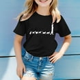 thumbnail image 2 of HABDGIKS T-Shirts Garçon Imprimé Tee Bleu Chat Col Rond Manches Courtes Fille Drôle pour 3-13 Ans Tops, 2 of 4
