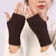 thumbnail image 4 of 4 pares de guantes sin dedos de punto cálidos de invierno para mujer, calentadores de brazo con orificio para el pulgar, mitones, 4 of 5