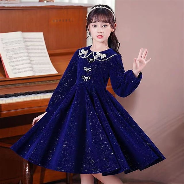 Robe Princesse Fille Automne Bébé Enfant Robe de Bal Manches Longues Robes Mariage Anniversaire Robe de Fête Vestidos Ado Enfants Vêtements