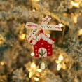 thumbnail image 2 of Juego de adornos para árbol de Navidad con cinta de terciopelo y adornos de madera: kit de 5 piezas para colgar en el coche, ideal para regalar en estas fiestas., 2 of 4