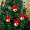 thumbnail image 5 of Cheapark Christmas Tree Bells Ornaments, Red Velvet Bowknots With Wrought Iron Bells, Festive Ambiance Decoration, 5 of 6