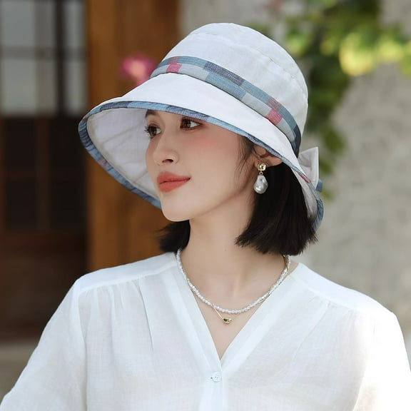 SikaFu New Hat Girls Summer Traveling Small Sunscreen Hat Outdoor Face Face Fighting Fashion Vientiane Fisherman Hat