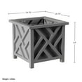 thumbnail image 5 of Pure Garden Outdoor Lattice Planter Box - 14.75-Inch Plant Pot, Gray, 5 of 8