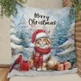 thumbnail image 3 of Merry Christmas Maine Coon Enjoys Catmas Winter Xmas Holiday Quilt Blanket Cat Lover Kitten Owner Gifts Cozy Comforter Throw Blanket - 02022, 3 of 5