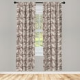 thumbnail image 4 of Ambesonne Brown Paisley Window Curtains, Intertwined Leaves, Each 28" W x 63" L, Dark Mauve and Champagne, 4 of 4