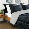 thumbnail image 2 of Homesmart Gray 3 Layer Quilted Microfiber Flannel Sherpa Reversible Comforter Set of 2 Shams Breathable Durable Ultra Soft Warm Cozy Winter Bedding Set Birthday Christmas Gifts, 2 of 7