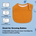 thumbnail image 5 of 10‑Pack Muslin Baby Bibs, Soft Absorbent Solid Color Drool Bibs with Adjustable Snaps for Newborn Infant, 5 of 9
