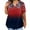 #A12-Dark Blue, variant on XADYUY Womens Tops Plus Size 4th Of July Stars and Stripes Print Tunic Tops Oversized V Neck Short Sleeve Tees Independent Day Patriotic Oufits for Women,Wine XL
