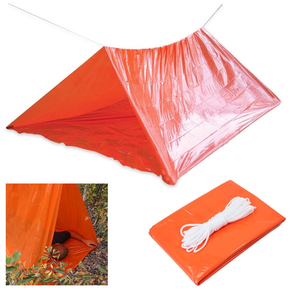Portable Tube Tent Outdoor Emergency Survival 2 Person Mylar Thermal Shelter 