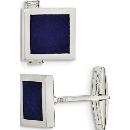 - 925 Sterling Silver Lapis Cuff Links