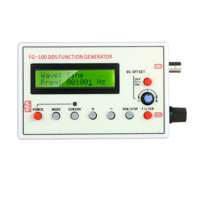 TFixol 1HZ-500KHZ FG-100 DDS Functional Signal Generator Sine Triangle Square Sawtooth ECG Noise Output Frequency Meter Signal Source Module Frequency Counter