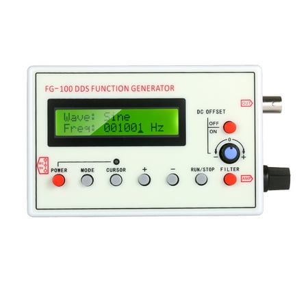 

Tomshoo 1HZ-500KHZ FG-100 DDS Functional Signal Generator Sine Triangle Sawtooth ECG Noise Output Frequency Meter Signal Source Module Frequency Counter