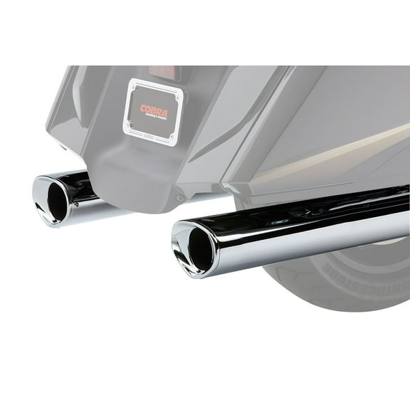 Cobra 4" Chrome Slip-On Mufflers w/Chrome Tri-Flo Tip (1218)